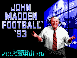 John Madden Football '93 screenshot 4 for Sega Genesis